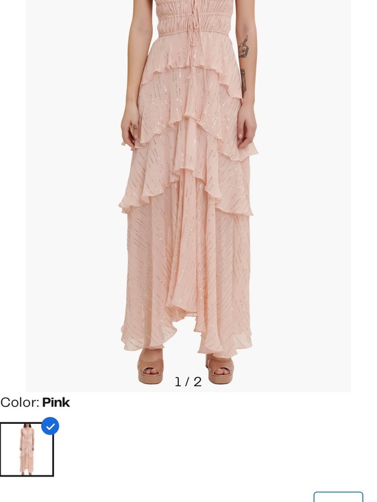 Maje Dresses & Skirts - Maje Pink Tiered High-Low Ruffle Skirt